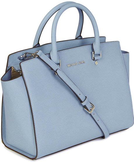 michael kors selma light blue tote bag|Michael Kors selma handbags.